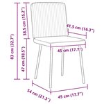 vidaXL Chaises à manger lot de 2 Crème Velours