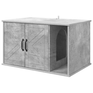 vidaXL Maison pour chat Béton 85 x 55 x 50 cm Bois d'ingénierie