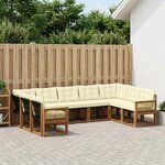 vidaXL Ensemble de canapés d'extérieur 9 pc Naturel et Crème