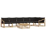 vidaXL Ensemble de canapés d'extérieur 7 Pièces Blanc et noir
