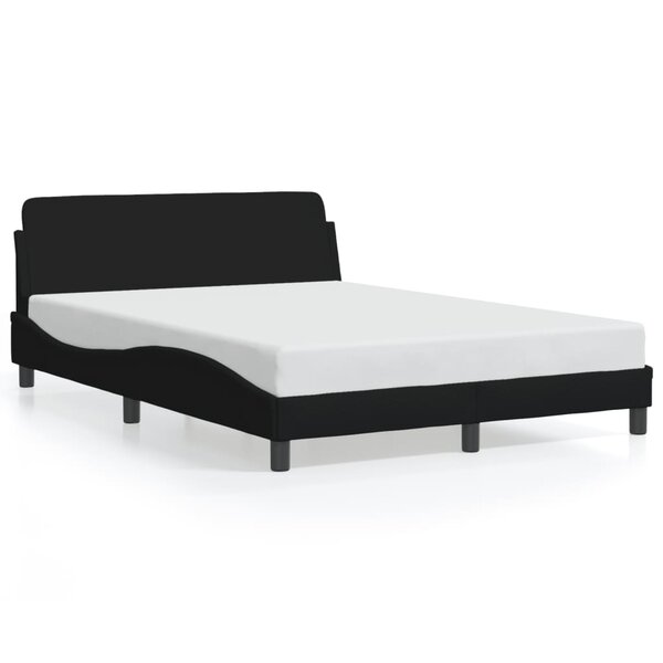 vidaXL Cadre de lit Dover noir 140x200 cm tissu
