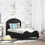 vidaXL Cadre de lit pour tout-petit avec tête de lit Noir 70 x 140 cm