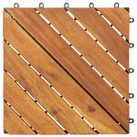 vidaXL Carreau de terrasse 10 Pièces Marron 30 x 30 cm Bois d'acacia