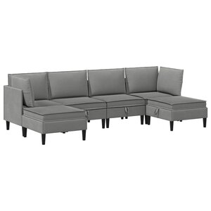 vidaXL Ensemble de meubles pour le salon 6 Pièces Gris foncé Tissu