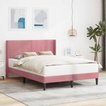 vidaXL Cadre de lit avec tête de lit Rose 160 x 200 cm Velours