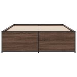 vidaXL Cadre de lit chêne marron 120x200 cm bois d'ingénierie et métal