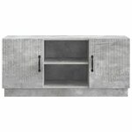 vidaXL Meuble TV 102 x 34 5 x 47 cm Gris béton Bois d'ingénierie