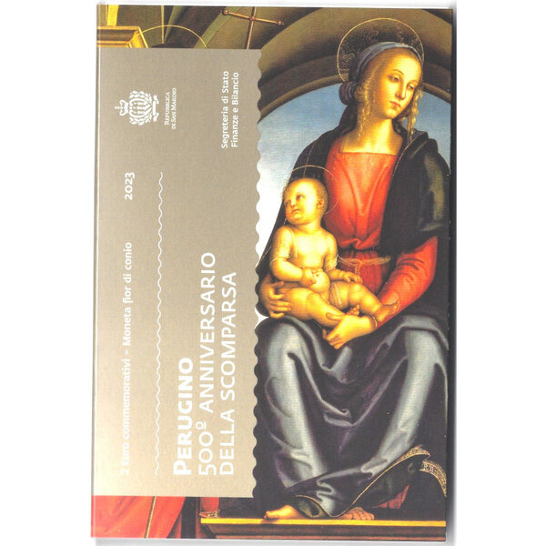 2 euros commémorative Saint Marin 2023 - Le Pérugin en coffret BU.