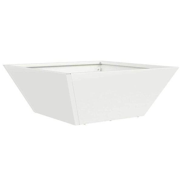 vidaXL Jardinière Bol De Jardin Blanche 40x40x15 cm En Acier
