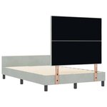 vidaXL Lit à ressorts avec tête de lit Gris clair 120 x 200 cm Velours