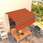 vidaXL Auvent rétractable manuel avec store 3x2 5 m Orange et marron