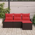 vidaXL Ensemble de canapé de jardin Marron polyrotin