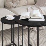 vidaXL Ensemble de tables d'appoint 2 Pièces Chêne noir