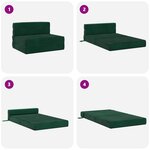 vidaXL Canapé-lit pliable Vert foncé 70 x 80 x 60 cm Tissu