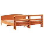 vidaXL Cadre de lit sans matelas cire marron 200x200cm bois pin massif