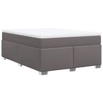 vidaXL Sommier à lattes de lit avec matelas Gris 140x190 cm Similicuir