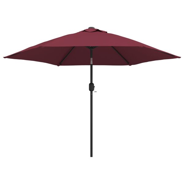 vidaXL Parasol de jardin avec mât en métal rouge bordeaux 300 cm