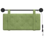 vidaXL Tête de lit suspendue Avec lumière LED Vert clair Velours
