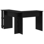 vidaXL Bureau d'Angle avec Rangement Chêne noir 140 x 113.5 x 75 cm
