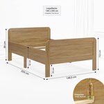 Lit Confort 140x200 cm Naturel sans Sommier