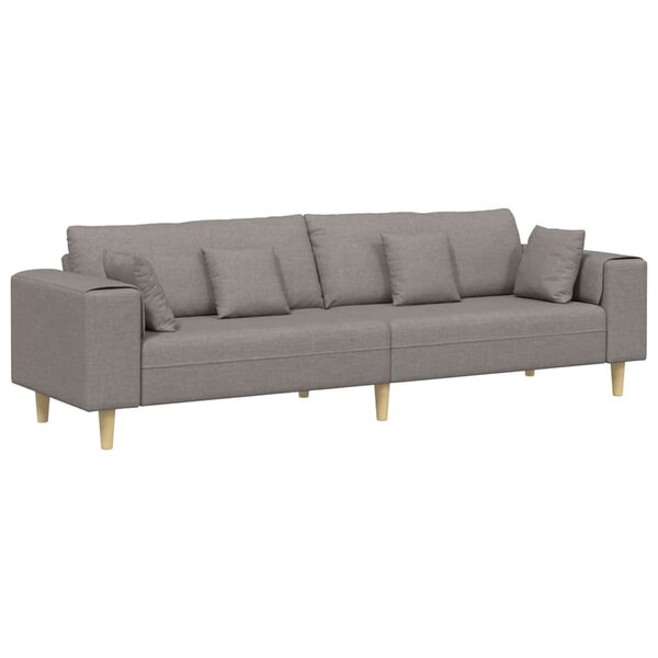 Sofa en tissu avec coussin Taupe 208 cm tissu