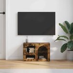 vidaXL Meuble TV Chêne fumé 60 x 35 x 40 cm Bois d'ingénierie