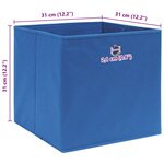 vidaXL Boîtes de rangement 4 Pièces Bleu 32x32x32 cm Tissu