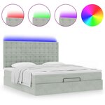VidaXL Cadre de lit ottoman et matelas gris clair 180x200cm velours