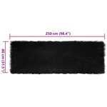 vidaXL Tapis en Peau de Mouton Synthétique Noir 80 x 250 cm Polyester