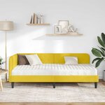 vidaXL Cadre de lit d'angle avec matelas Jaune 90 x 200 cm Velours