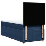 vidaXL Sommier à lattes de lit avec matelas Bleu 90x200 cm Tissu