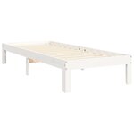 vidaXL Cadre de lit et tête de lit blanc 100x200 cm bois massif