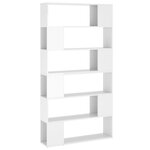 vidaXL Bibliothèque/Séparateur de pièce Blanc brillant 100x24x188 cm