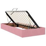 vidaXL Lit de rangement LED avec matelas Rose 90 x 190 cm Velours