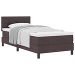 vidaXL Lit à ressorts avec tête de lit Marron foncé 80 x 200 cm tissu