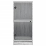 vidaXL Armoire latérale avec portes en verre sonoma gris 35x37x75 5 cm