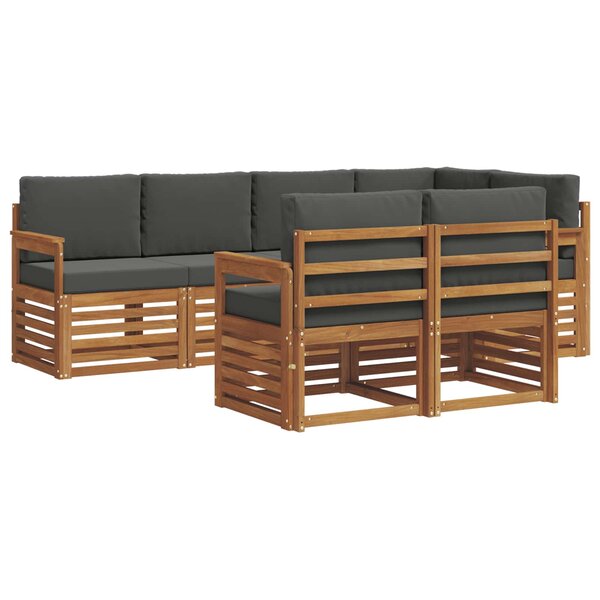 vidaXL Ensemble de canapés d'extérieur 7 pc Naturel et Anthracite