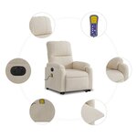 vidaXL Fauteuil inclinable de massage électrique beige microfibres