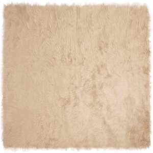 vidaXL Tapis en fausse Tafalla Beige 200 x 200 cm Polyester