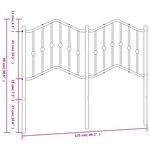 vidaXL Tête de lit métal noir 120 cm