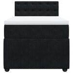 vidaXL Sommier à lattes de lit avec matelas Noir 90x190 cm Velours