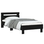 vidaXL Cadre de lit sans matelas avec tête de lit noir 90x190 cm