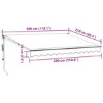 vidaXL Auvent rétractable anthracite/blanc 3x2 5 m tissu et aluminium
