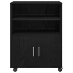 Cabinet roulant vidaXL Chêne noir 60x48x81 cm Bois d'ingénierie