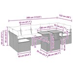 vidaXL Ensemble de canapé de jardin 8 Pièces Noir  Crème 100 x 55 x 73 cm