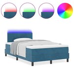 vidaXL Lit à ressorts avec matelas Bleu foncé 120 x 200 cm Velours