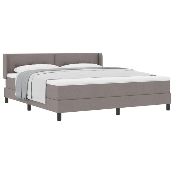 vidaXL Lit à ressorts avec tête de lit Taupe 200 x 180 cm tissu
