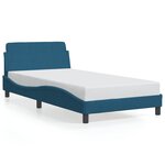 vidaXL Cadre de lit et tête de lit sans matelas bleu 100x200cm velours