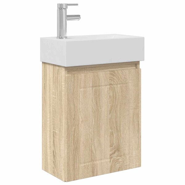 vidaXL Meuble de salle de bain avec robinet Chêne Sonoma