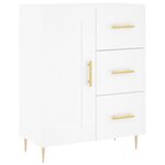 vidaXL Buffet haut Blanc 69 5x34x180 cm Bois d'ingénierie